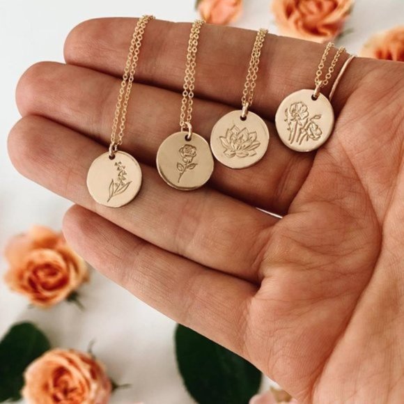 July Lotus Birth Flower Bohemian Charm Necklace - Picture 5 of 14